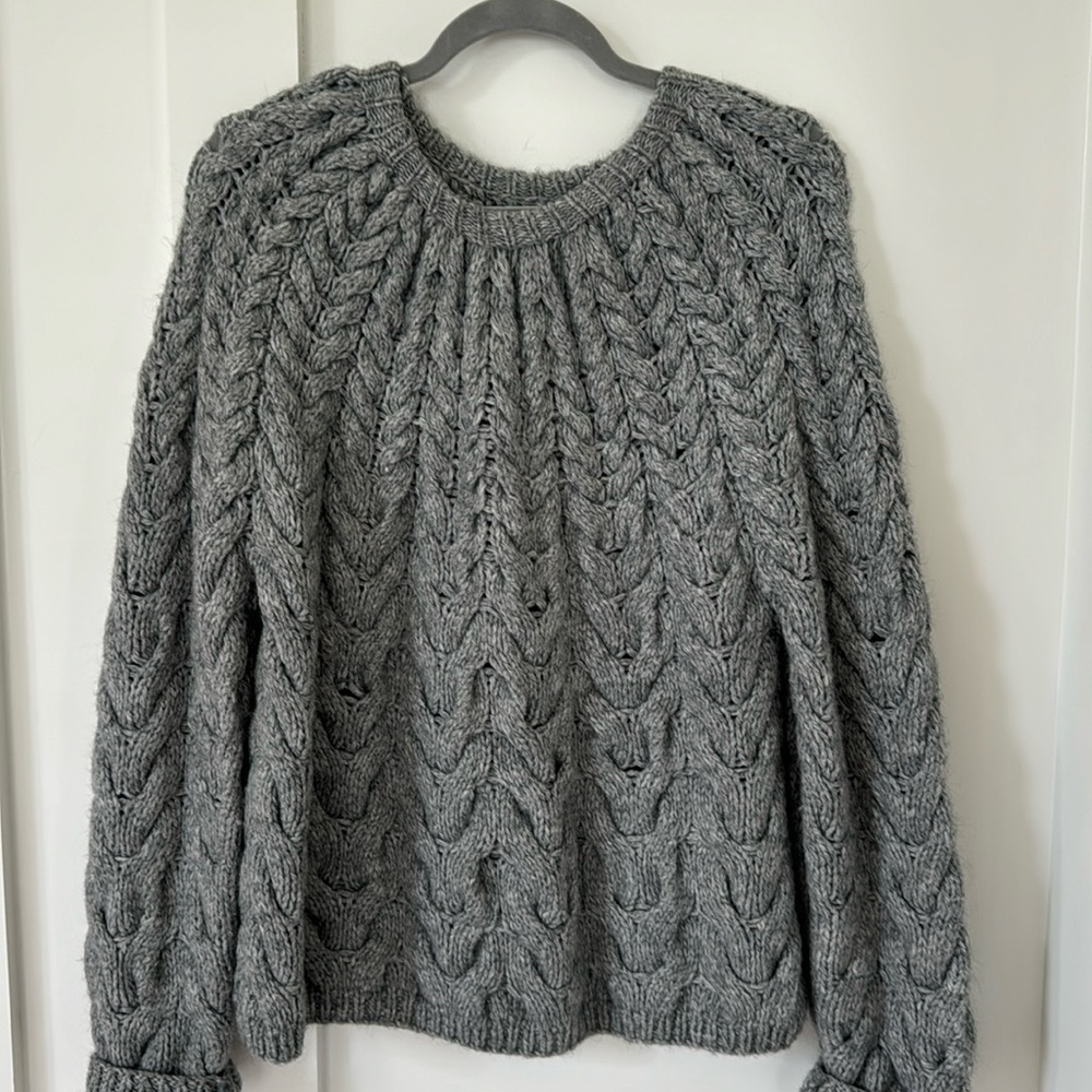 Samsoe Samsoe Gray Cable Knit Sweater Size S